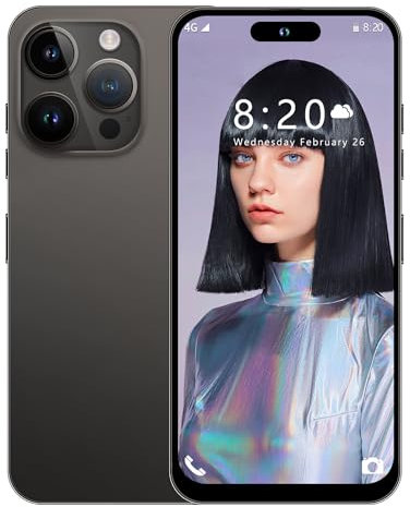 Smartphone Offer of the Day, 4G Dual SIM Mobile Phones, 6.53 inch HD Display, 2GB RAM +16GB ROM 256GB Expandable, Android 10.0, Dual Camera,GPS,Face ID (i15Pro Max-Black)