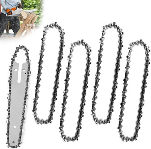 5pcs 6 Inch Chainsaw Chain,Small Chainsaw Chain Replacement Saw Chain,for 6-Inch Mini Rechargeable Cordless Electric Chainsaw,Steel Chainsaw Blade for Tree Trimming (37 Drive Links)