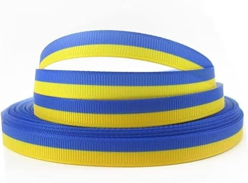 Gelb-blaue Bänder – 9 mm/25 mm, 4,5 m – Farben der ukrainischen Flagge – DIY handgefertigte Bandrollen für Handwerk, Verzierungen und Verzierungen