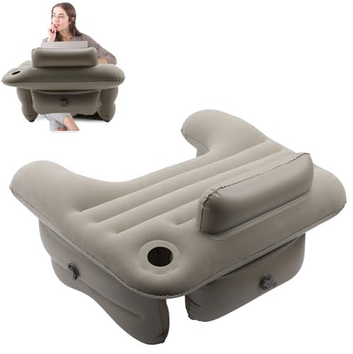 EOJDDPA Reading Pillow for Lap, Inflatable Reading Pillow for Gaming, Pillow Desk with Cup Holder Portable Lap Pillow for Reading, Working, Playing, Crocheting