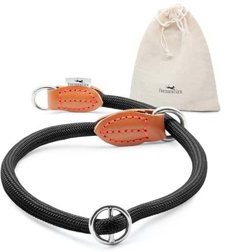 FREUDENTIER Zugstopp Halsband Hunde - Retriever Halsband Schwarz (XL)