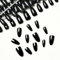 VIVID STELLA 120Pcs Short False Nails Oval Press on Nails Acrylic Full Cover Artificial Fake Nail Tips (Almond Black)