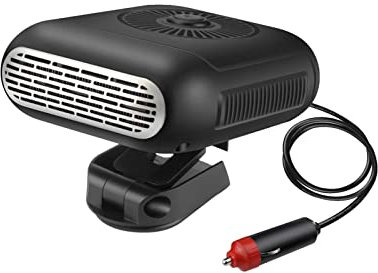 Dislsokrhov Desk Fan Rechargeable Mini Portable Clip Fan Camping Usb Car Heater 12V/24V Auto Electronic Fan Fast Heating Defrost 4 In 1 Heating&Function Car Plug 60S Low Noise