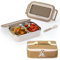 Lille Home Lonchera Bento para adultos, 1000 ml, de acero inoxidable, con 2 compartimentos, lonchera Tiffin con aislamiento Bento/contenedor de alimentos con bolsa de almuerzo de capa