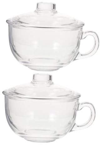 Amosfun 2pezzi Tazza Di Vetro Trasparente Tazza Semplice Per Caffè e Tè e Acqua Adatta Per Casa e Ufficio Resistente e Pratica