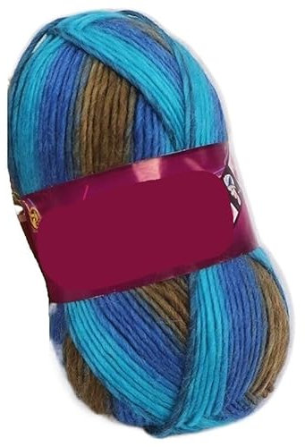Handgewebter DIY-Schal, Decke, Islandwolle, dicke Linie – 100 g, gewebte Mütze, Regenbogenlinie(8822)