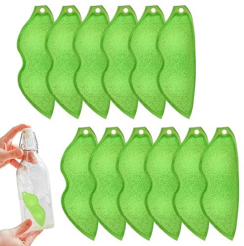 12 PCS Magic Beans Bottle Cleaner Bottle Cleaning Beans Beans Bottle Cleaning Sponge Reuseable Bottle Cleaning Sponge for Internal Cleaning of Small Mouth