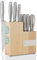 Juego de cuchillos de 13 piezas con bloque magnético, cuchillos de acero inoxidable muy afilados con mangos huecos ergonómicos, cuchillos de chef universales para cocina, bloque de madera de caucho co