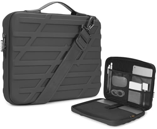 NIDOO 13 14 Inch Hard Shell Laptop Sleeve Shockproof Shoulder Bag Protective Carrying Case for 14 MacBook Pro M4/ 13.6 13 MacBook Air M3/ Surface Laptop 6/ ThinkPad X13 L13 E14 T14s/ Yoga 7/ XPS 14