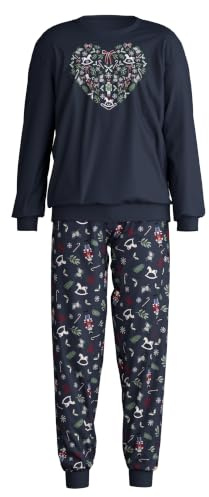 CALIDA Family & Friends Mädchen Bündchen-Pyjama Kinder, aus 100% Bio-Baumwolle, mit weichen Rippbündchen an den Abschlüssen