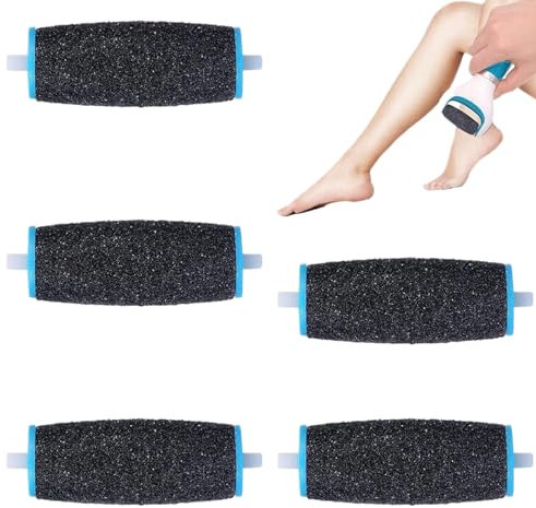 5 Pcs Rapeuse Pieds Électrique,Rouleaux De Remplacement,Rappe Pieds Pédicure,Recharge Rapeuse Electrique,Compatible Avec Scholl Velvet Smooth, Recharge De Tête De Rouleau Pour Pedicure Pied Electrique