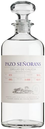 Pazo de Señorans - Aguardiente de Orujo | 100 % Albariño | Doble destilación tradicional | 41 % vol. | Cristalino, sedoso y aromático - 1 Botella 50cl