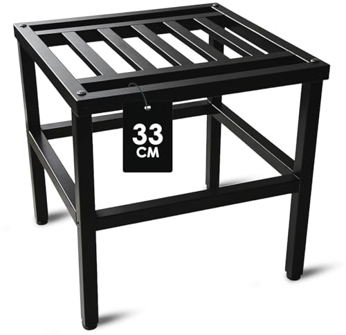 Hongsane Metall Pflanzenständer Outdoor,33cm Schwarz Schwerlast Blumenständer Blumenhocker für drinnen und draußen,Pflanzenhocker Rostfest Blumentopfständer Pflanzenregal für Große Blumentöpfe,1 Stück