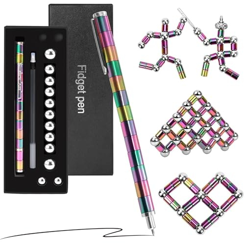 Songella Magnetischer Kugelschreiber Fidget Pen Lustige Multifunktions Stift Stressabbau Geschenk Mehrfarbig für Junge Männer Frauen Teenager