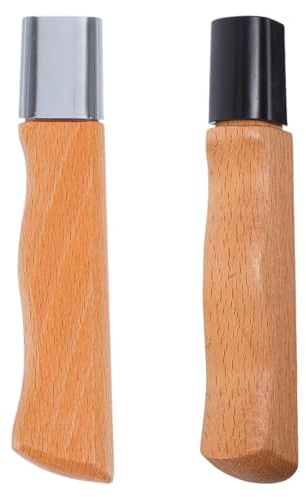 LABRIMP 2pcs Wooden File Handles : Knife Handle Replacement Set Pear Wood Grip Scales for Knife Making Hardwood Wooden Parts Repair Accessories for Kitchen Tool