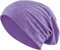 Jersey Baumwolle elastisches Long Slouch Beanie Unisex Mütze Heather in 35 (3) (Heather Purple)