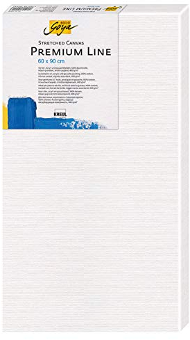 KREUL 506090 - Solo Goya Stretched Canvas Premium Line, Keilrahmen 60 x 90 cm in Premiumqualität, Leinwand aus Baumwolle 4 fach grundiert, ideal für Öl-, Acryl- und Gouachefarben