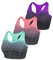 Sykooria Damen Sport BH Gepolstert Bustier Damen BH ohne Buegel Racerback Push up BH mit Farbverlauf Sport Top für Yoga Fitness, 3 PCS, Grün+violett+pink, M