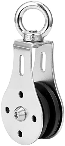Umlenkrollen,Seilrolle Fitness Edelstahl 304 Flaschenzug,300 Kg Tragende Umlenkrolle Stahlseil,Edelstahl Flaschenzugrolle, Seilrollen, Pulley, Riemenscheiben Abzieher, Für 10mm Seile