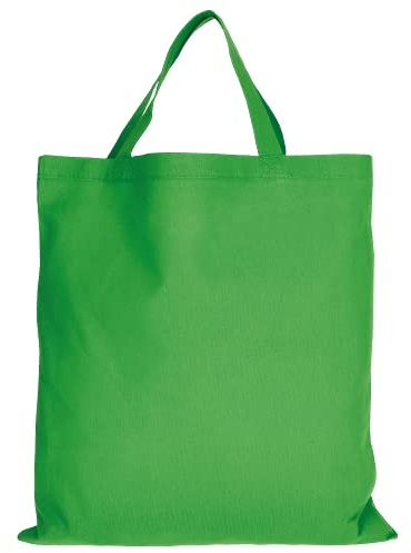 TEXXILLA 10 Stück Baumwolltasche - 28 Farben | mit Zwei kurzen Henkeln | 38x42cm | Jutebeutel | Einkaufstasche | unbedruckt, Farbe:maigrün, Größe:10 Stück