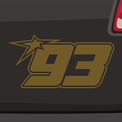 Generisch Startnummer 93 Aufkleber Raceing Start Sticker Auto Zahl MTB Motorrad 14x7cm Farbe: Gold