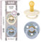 BIBS Colour Liberty Schnuller 2er-Pack, BPA-frei, Kirschform Nippel. Naturkautschuk/Latex, Hergestellt in Dänemark, Größe 2 (6-18 Monate), Eloise Dusty Blue