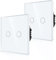 2er-Pack CNBINGO Touch Lichtschalter unterputz in Weiß - zweifach Wandschalter mit Status-LED und Glas Panel - Kein Neutralleiter Erforderlich - 2 Fach Berührungsschalter - 500 W/Fach