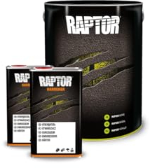 U-POL RAPTOR 2K Lack Gebinde-Set Schwarz (6L Lack + 2L Härter) - uv-beständige strukturierte KFZ, LKW, Boot & Campervan Beschichtung