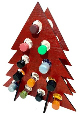 Porte-bouteilles, support de bouteilles de vin compte à rebours – Calendrier de l'Avent en bois de 24 jours pour adultes, design élégant d'arbre de Noël pour les fêtes de fin d'année