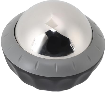 Massageball-Roller, Kaltentlastungs-Massageroller, rollender abnehmbarer Eis-Massageball, Edelstahl, kalte heiße Kompresse, tiefes Gewebe, für Fuß, Nacken, Rücken (grau schwarz)