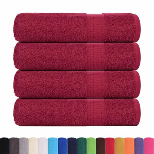 vidaXL Badetücher FROGN 4 STK. Bordeaux 100x150 cm 360 g/m²