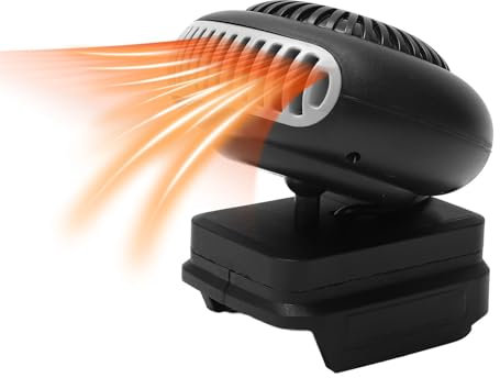 Piccola Stufa Elettrica, Stufa Elettrica Portatile Alimentata a Batteria a 2 Marce per Scrivania Ufficio Interna, 170 W, Funzionamento Silenzioso (nero)