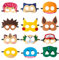 YFCHOTI Party Maske Set für Kinder, 12pcs Cartoon-Anime Cosplay Filzmasken, Maskenball Halbmaske für Halloween Karneval und Fasching Dress-Up, Kindergeburtstag Mitgebsel Geschenke für Jungen Mädchen