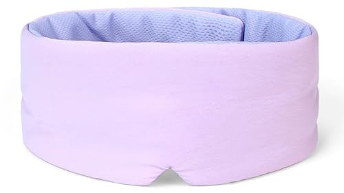 Masque de Nuit en Soie de Glace 100% Respirant - Doux, Réglable, Unisexe - Idéal pour Sommeil, Yoga, Sieste et Voyage (Violet)