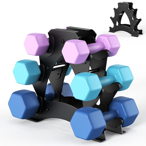 Dumbbell Rack Stand Only - Heavy Duty Weight Rack for Home Gym Organization, Compact Dumbbell Stand for Space Saving, Small Weight Storage for 1-15 LB Dumbbells in Home/Office/Studio