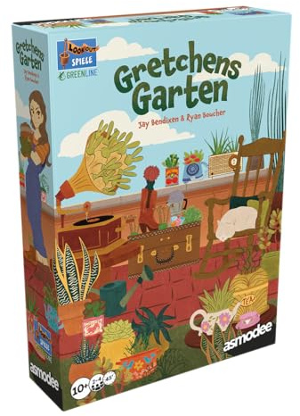 Asmodee, Gretchens Garten, Charmantes Familienspiel, Deutsch | Strategisches Gartenspiel mit Gestaltung einer Sukkulenten-Sammlung für 2-4 Spieler, 45 Minuten, Brettspiel ab 10 Jahren