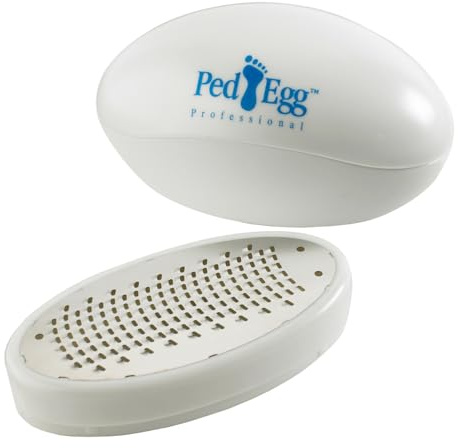 JML Ped Egg Callus Remover – Foot File Hard Skin Remover, 135 Micro-Files | Ergonomic foot scraper with 135 micro-files and mess-free storage compartment – emery pads for smooth heels