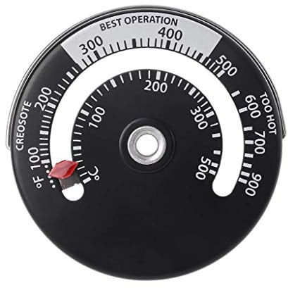 VOYTO Termómetro magnético para quemadores y estufas de leña para estufas de superficie y chimeneas. Mejor zona de temperatura de combustión.