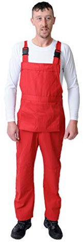 Roadmaster Bib and Brace Dungaree Overalls Painters Suit for Decorators Builders, Red, 3XL
