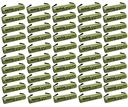 50 x Batterie/Akku Ni-MH AAA-Mini Stilo AAA 1,2 V 600 mAh mit Lötfahnen Lamellen-Terminals Löten für Packung Akkupacks