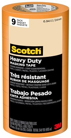 Scotch 3M 2020 Heavy Duty Masking Tape: 0.94 in x 60 yds. (Orange) / 9-pack