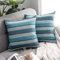 MIULEE Streifen Kissenbezüge Kissenhülle Leinenoptik Sofakissen Dekorative Kissenbezug Dekokissen Deko Couchkissen Bezug für Sofa Büro Couch Schlafzimmer Wohnzimmer 2er Set 50x50 cm Blau