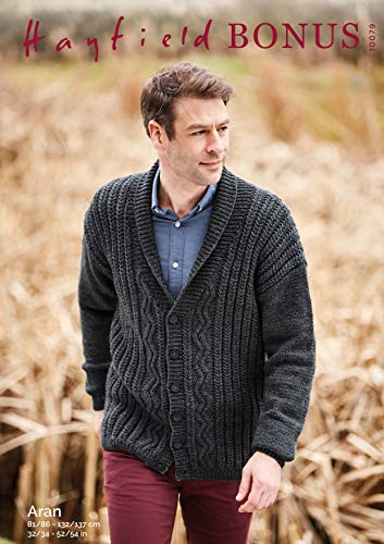 Hayfield Bonus Aran Knitting Pattern - 10079 Cardigan