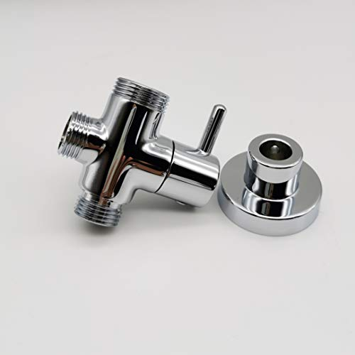 JOHO Duschset mit Messing Duschkopf und Edelstahl Duschstange 0.7m, Chrom Brausestangenset mit Duschablage/Seifenschale Handbrauseschlauch 150cm