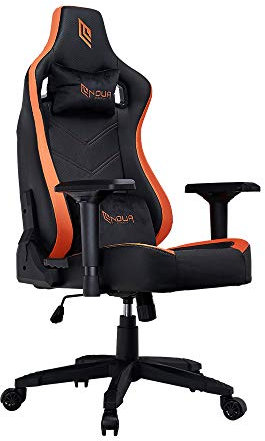 Noua Lou L7 Sedia Gaming PC da Ufficio Gioco Computer Poltrona Girevole con Rotelle, Braccioli 4D, Schienale & Altezza Regolabile, Supporto Lombare e Poggiatesta, Capacità Carico di 150 Kg, Arancio