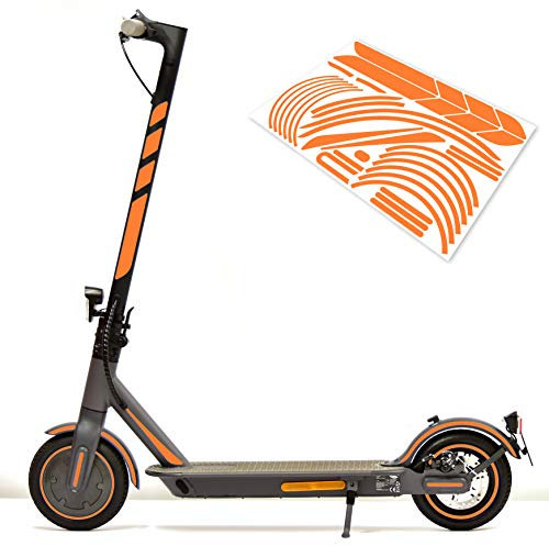 Aufkleber-Set (30-teilig) Sticker-Set auf 35x24cm Bogen geeignet für Doc-Green ESA 5000 1919 Xiaomi M365 E-Scooter (Neon-Orange)