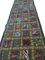 JGARTS Patchwork bestickter Tischläufer – Indische Pailletten, Baumwolle, Boho-Stil, Hippie-Patchwork-Läufer, Wandbehang, indische Dekoration, Wandteppich, 40.6x183.2 cm, Dunkelgrün