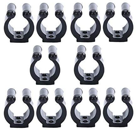 Faderr Kunststoff-Queue-Clips, Kunststoff, rund, tragbar, für Angelruten, für Billard-Queue-Rack, für Pool-Queue-Racks Set, die meisten Arten von Angelruten Combos, 10 Stück/Packung (Größe: M)