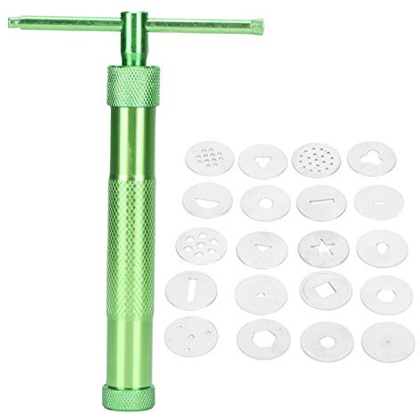 Clay Squeezer Edelstahl Tonpressen Clay Rotating Zuckerpaste Extruder | mit 20 Formen für Ton, Fondant, Extruder
