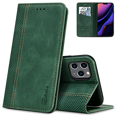AKABEILA Hülle Kompatibel mit iPhone 11 Pro, Premium PU Leather Flip Folio Wallet Book Case Hülle Cover with Magnetic Closure Stand Card Slot